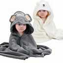 2Pcs Baby Hooded Towel,31 * 31 in Toddler Bath Towels for Newborn Babies,Toallas de Bao para Bebe,Organic Infant Kids Boy Essentials 1-3 (2pcs,white Bear+gray Elephant)