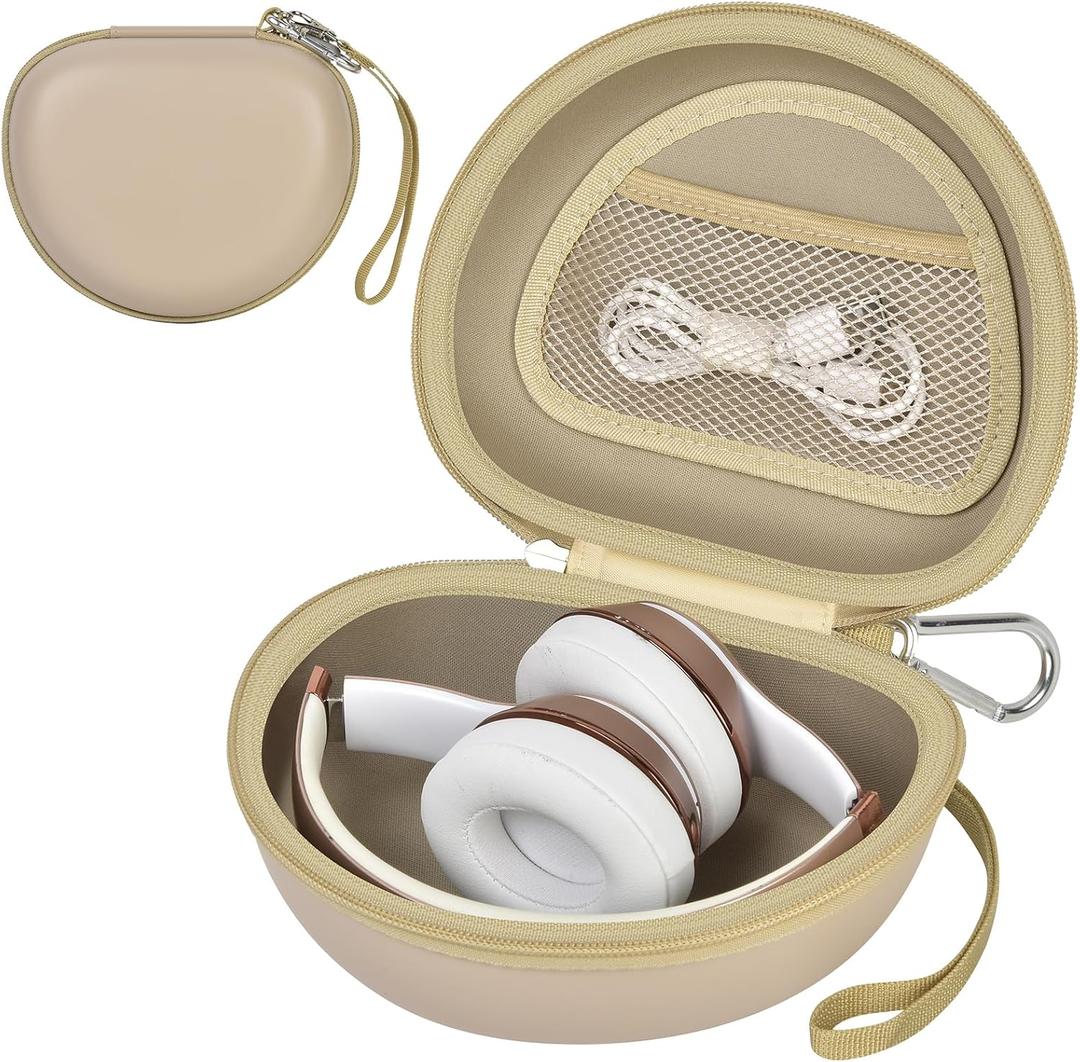 Headphone Case for Beats Solo 4/ for TOZO HT2/ for Glynzak/for Beats Studio Pro/for Beats Solo3/ for Beats Studio3 On-Ear Headphones, Foldable Bluetooth Wireless Headset (Extra Large) - Khaki