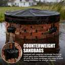 Outdoor Round Fire Pit Cover 51x9.5" Waterproof Tear-Resistant 600D Oxford PU Coated for 48–50" Built-In or In-Ground Stone Fire Pits, Heavy Duty All-Season Protection for Outdoor Fireplaces