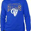 Junk Food Clothing x NFL - Unisex Adult Bold Logo - Officially Licensed Long Sleeve T-Shirt (Small, Blue)