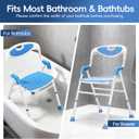 Adjustable Height Foldable Shower Chair with Back for Elderly & Disabled Sturdy Non-Slip Shower Seat for Indoor & Travel Use