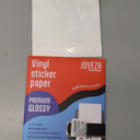 JOYEZA Premium Printable Vinyl Sticker Paper for Inkjet Printer - 25 Sheets Glossy White Waterproof, Dries Quickly Vivid Colors, Holds Ink Well - Inkjet & Laser Printer