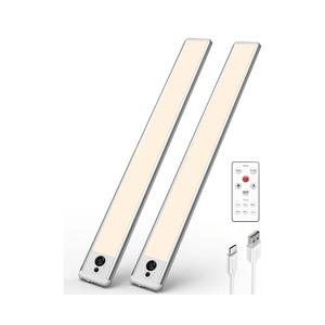 EZVALO Under Cabinet Lights,14.5'' Motion Sensor Light Indoor Dimmable, Super Bright 4000mAh Rechargeable Closet Lights 3500K with Remote Control, Wireless Under Counter Light for Kitchen,Cabinet