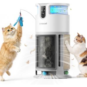 oneisall Pet Cat HEPA Air Purifier for Home Large Room,PP04
High Efficiency 3000 Ft² CADR 390,PM2.5 Auto/Sleep Mode,4-in-1 Cat Toys,Washable H13 Filter,3-Speed Fan,Replaceable Cat Pads