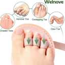Welnove Toe Straightener Hammer Toes Corrector Pack of 2 (3 Holes) for Claw Toe Mallet Toe Contracted Toe and Cured Toe Hammer Toe Splint