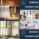 French Door Curtain Rod, Dual Installation (Screws or Adhesive), 3/8 Inch Diameter Small Satin Nickel Sash Curtain Rod, Set of 2