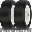 4 Pcs 13x5.00-6 Flat Free Tire and Wheel with Reinforced Rim and 3/4" Chrome Steel Bearings, 13x5x6 Lawn Mower Tires for Residential and Commercial, Zero Turn Mower Front Tires, 4.2"-6.2" Centered Hub (3/4 Precision Bearings, White)