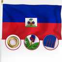 XIFAN Premium Haiti Flag 3x5 ft Outdoor, Large Double Sided Heavy Duty 210D Nylon Embroidered Haitian National & Country Flag, Longest Lasting Decoration with 4-Stitch Hemming, Brass Grommets