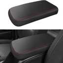 INTGET Center Console Cover for 2015-2022 Chevy Colorado Accessories Leather Middle Arm Rest Cover for 2015 2016 2017 2018 2019 2020 2021 2022 Chevrolet Coloardo Accessories & GMC Canyon Accessories (Red)