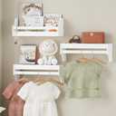 UTEX Floating Nursery Book Shelves Set of 3, Baby Hanging Bookshelves for Wall Decor and Storage, Wall Mounted Book Shelf for Kids Room, Nursery, Playroom, Bedroom, 16.3 Inch, White, SS24-UTX-K065W, 16.3"W x 5"D x 5.9"H