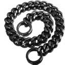 Black Dog Chain Collars Strong Stainless Steel Metal Slip Collar 11mm/15mm/19mm Wide Chew Proof Training Walking Collar for Large, Medium Small Dogs (19MM, 16inches) (16inch (Fits dogs neck 12in-14in))