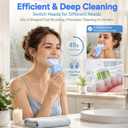 Adult Ultrasonic Electric Toothbrush, 360° Oral Cleaning for Stain & Whitening, IPX7 Waterproof Rechargeable, U-Shape Brush Head×3 + Straight Handle Brush Head×2