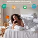 Goose Feather Down Comforter California King Size,100% Organic Cotton Duvet Insert,All-Season Luxury Duvet Insert with Baffle Box Design, 750+Fill Power Hotel Collection Bedding Comforter (White)