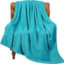 BEDELITE Fleece Blanket Teal Throw Blanket for Couch & Bed, Luxury Plush Cozy Fuzzy Blanket 50" x 60", Super Soft Warm Lightweight Throw Blanket for Travel Camping (Peacock)