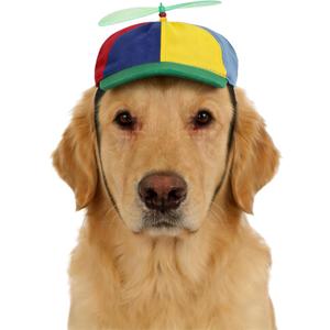 Propeller Baseball Cap for Big Dogs & Cats - Adjustable Strap Pet Sun Hat with Ear Holes, Colorful Fun Sports Hat for Party Cosplay Photo Props