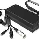 54.6V 2A Electric Ebike Charger,3 Plugs for 48V Battery Charger DC5.5 * 2.5 and 3-pin and 12mm 3-Prong Replacement Charger,Ebike Scooter F1,F2,F