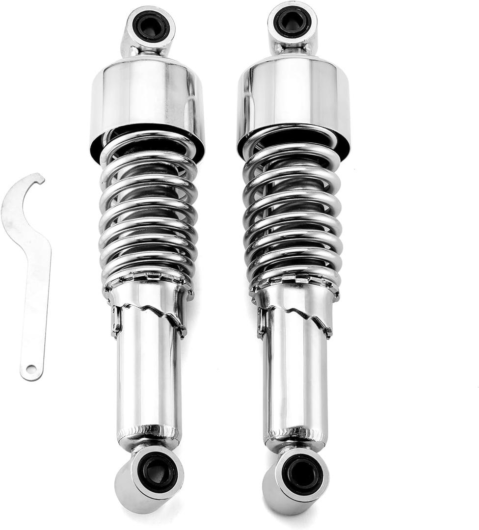 Mofun 11.75" Rear Shocks Lowering Kit Preload Adjustable Compatible with Harley Dyna Street Bob Low Rider Super Glide Fat Bob Wide Glide 1991-2015 2015 2017, Chrome