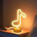 Led Music Notes Shaped Neon Lights Decor Light Led Night Light Wall Table Decor Battery Operated Creative Lighting Lamps for Christmas Wedding Sign Birthday Luau Summer Party Kids Room Living Room