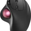 Nulea M501 Wireless Trackball Mouse, Rechargeable Ergonomic, Thumb-Controlled, Smooth Precision, 3-Device Connect (Bluetooth/USB), Fits PC, Laptop, Mac, WindowsDusty Pink