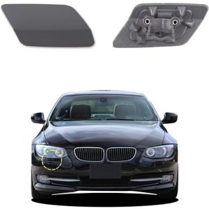 Car Front Bumper Headlight Washer Cover Compatible with BMW 328i 3351 335lS Coupe Convertible 2011-2013 Headlight Washer Nozzles Cover 61677253393 61677253394 Water Spray Cover Unpainted Right (Right Passengers side)