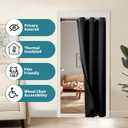 BGment Black Door Curtain 80 Inch Length for Doorway, Bedroom Closet Curtain, Privacy Thermal Insulated Blackout Grommet Room Divider for Room Separation, 1 Panel, 34 Inch Wide