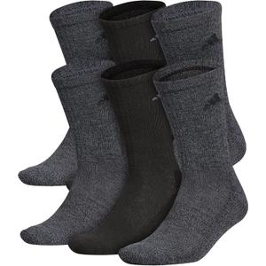adidas Men's Athletic Cushioned Crew Socks (6 Pairs) Durable & Comfortable, Size: 6-12