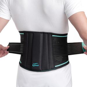 TYNOR Back Brace for Lower Back Pain - Back Support Belt for Women & Men - Breathable Design With Lumbar Support Pad - Lumbo Sacral Belt for Lower Back Pain - Black, Large, 1 Unit