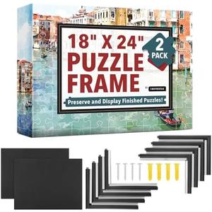 [2 Pack] Puzzle Frame Kit to Display Your Puzzles - Easy to Assemble Frames for Jigsaw Puzzles - Puzzle Mounting Kit with Screws - 18x24