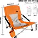 Nice C Chair Beach, Low Beach Chair, Sling, Folding, Portable, Concert, River, Beach Seat, Sillas de Playa, for Adults, Kids, Boat, Sand Chair with Cup Holder & Carry Bag (1 Pack of Orange)