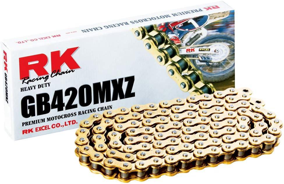 RK Racing Chain GB420MXZ-102 Gold 102-Links Heavy Duty Chain with Connecting Link 