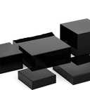 Leinuosen 5 Pcs Food Risers for Buffet Table Large Buffet Risers Acrylic Display Box Acrylic Cube Display Stands for Dessert Catering Supplies(Black,6" 7''8" 9" 10")