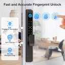 Sliding Door Smart Lock, Sliding Glass Door Lock with Fingerprint, Smart Mortise Lock with APP IC Card Code Keys, Patio Door Double Hook 2885 Mortise Lock Set with Handle