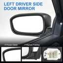 Door Mirror Left Driver Side Replacement For Honda Accord Sedan 2003-2007, Replace HO1320152 Black 3PINS