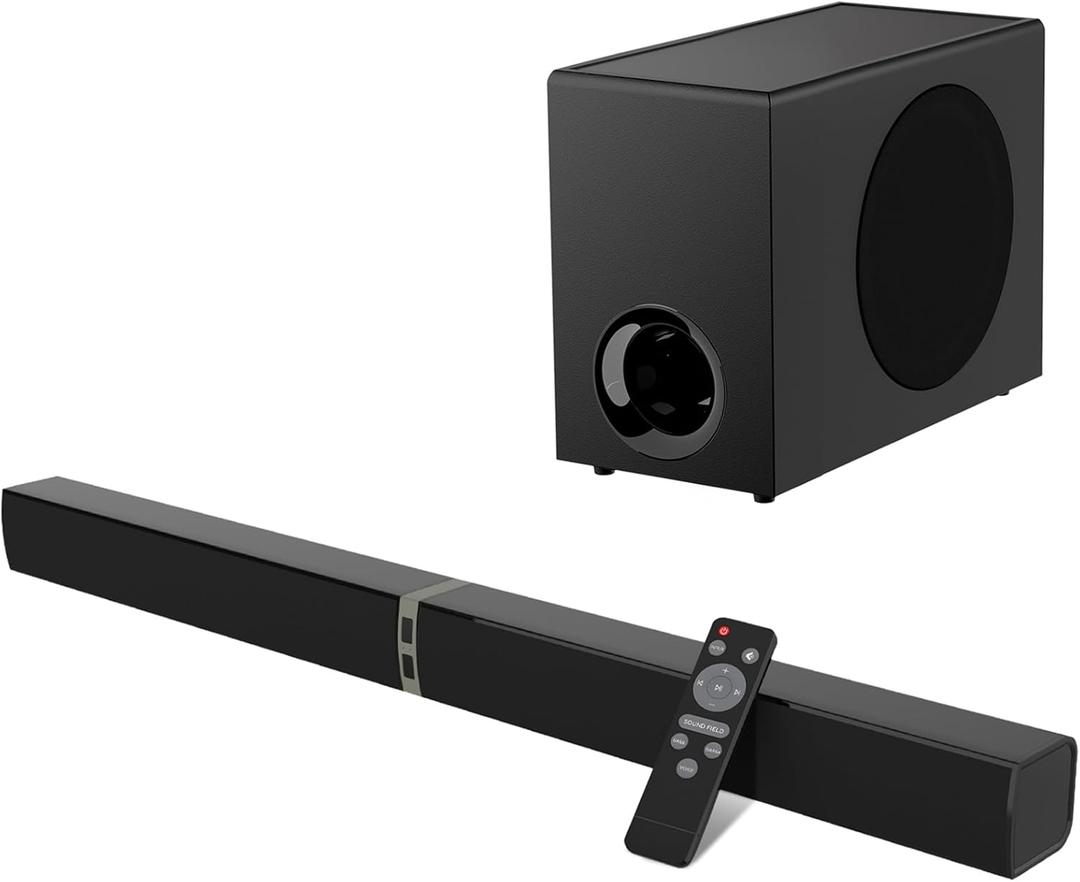 Sound Bar with Subwoofer,120W Soundbar for Smart TV Surround Sound Home Theater System Bluetooth 5.3 Audio Compatible with ARC, AUX, Optical