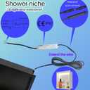 Shower Niche 12"x12" Lighted Niche for Shower Wall Stainless Steel Waterproof ShelfShower Lighting with Bathroom Storage Matte White 12"x 12"