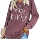 Womens Tunic Tops to Wear with Leggings Fall Crew Neck Basic Long Sleeve Shirts (L)