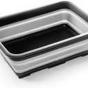 BINO Collapsible Wash Basin - Grey | Portable Dish Tub | Kitchen | Camping | Sink | Home Essentials | Baby Travel | Folding Dish Pan for Maximum Space Saving