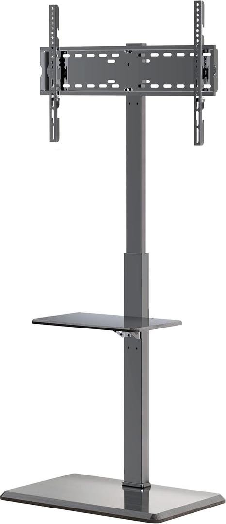 Afaloona Universal Floor TV Stand,TV Floor Mount Stand with Removable Shelf for 32-75 inch TV up to 110 lbs, Swivel and Height Adjustable Tall TV Stand for Bedroom,Office(TCP01-2-M-A02)