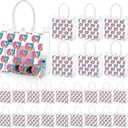 Leinuosen 20 Pcs 6 7 Theme Ice Cream Clear Gift Bags with Handles PVC Ice Cream Goodie Bags Bulk Donut Party Favors Sport Themed Wrap Team Birthday Party Supplies for Treat Candy Snack