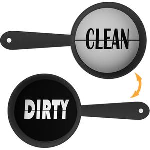SOOOEC Dishwasher Clean Dirty Sign Magnet Free, Cute Pan Design Clean Dirty Sign Funny for Dishwasher with Removable Double Sided Sticker,NON- Magnetic