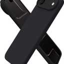 ORNARTO for iPhone Air Case 6.5", Slim Liquid Silicone 3 Layers Soft Gel Rubber Shockproof Protective Cover with Anti-Scratch Microfiber Lining-Black