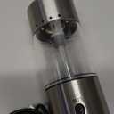 CIRCLE JOY Electric Pepper Grinder Stainless Steel Rechargeable Pepper Mill with Variable Grinding Speed, External Adjustable Coarseness, 95ml Container and White LED Light, Silver