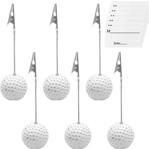 6Pcs Resin Golf Ball Alligator Clips Premium Golf Theme Table Decorations Party Supplies and Gift Card Holders 4.9 x 1.5 Inches