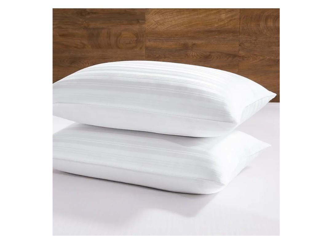 Downluxe Goose Feather and Down Pillows - Hotel Collection Feather Pillows Set of 2 for Back, Stomach or Side Sleepers, Queen Size (20"x28")