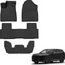 Floor Mats for 2023‑2026 Honda Pilot, Custom‑Fit All‑Weather TPE Full Set Row Anti‑Slip Wear‑Resistant & Odorless Floor Liners for 1st 2nd & 3rd Car Mats, Black