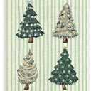 KEUSPI Preppy Green Christmas Tree Wall Art Poster, Green Christmas Decor, Festive Merry Xmas Striped Canvas Prints Wall Decor for Home Bedroom Living Room, 12x16 Inch