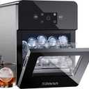 Silonn 2.4 Sphere Ice Maker, Clear Ice Ball Maker with Slow-Melting, 3 pcs in 40 Mins, 100 pcs/Day, Crystal Sphere & Rapid Sphere Technology, Self-Cleaning Ice Maker Countertop Ideal for Whiskey (Dark)