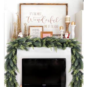 DearHouse Pine Christmas Garland,6Ft WinterArtificial Greenery Garland for Holiday Season Mantel Fireplace Table Runner Centerpiece Decor