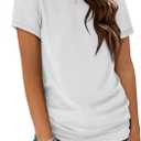 ATHMILE Womens T Shirt Summer Tops Short Sleeve Fashion Basic Casual Oversized Beach Vacation Clothes 2025 Trendy L