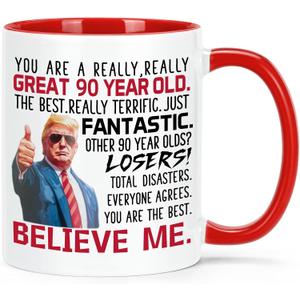Maustic 90th Birthday Gifts for Women Men, Gifts for 90 Year Old Woman, Gift for Women Turning 90, 1935 90th Birthday Gift Idea for Grandma, Aunt, Uncle, Grandpa, 11 Oz